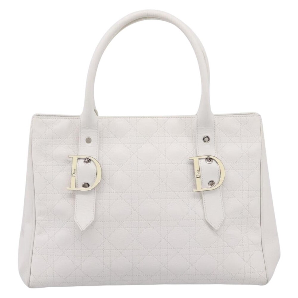 Christian Dior D Buckle Tote Cannage Stitch Leather Large